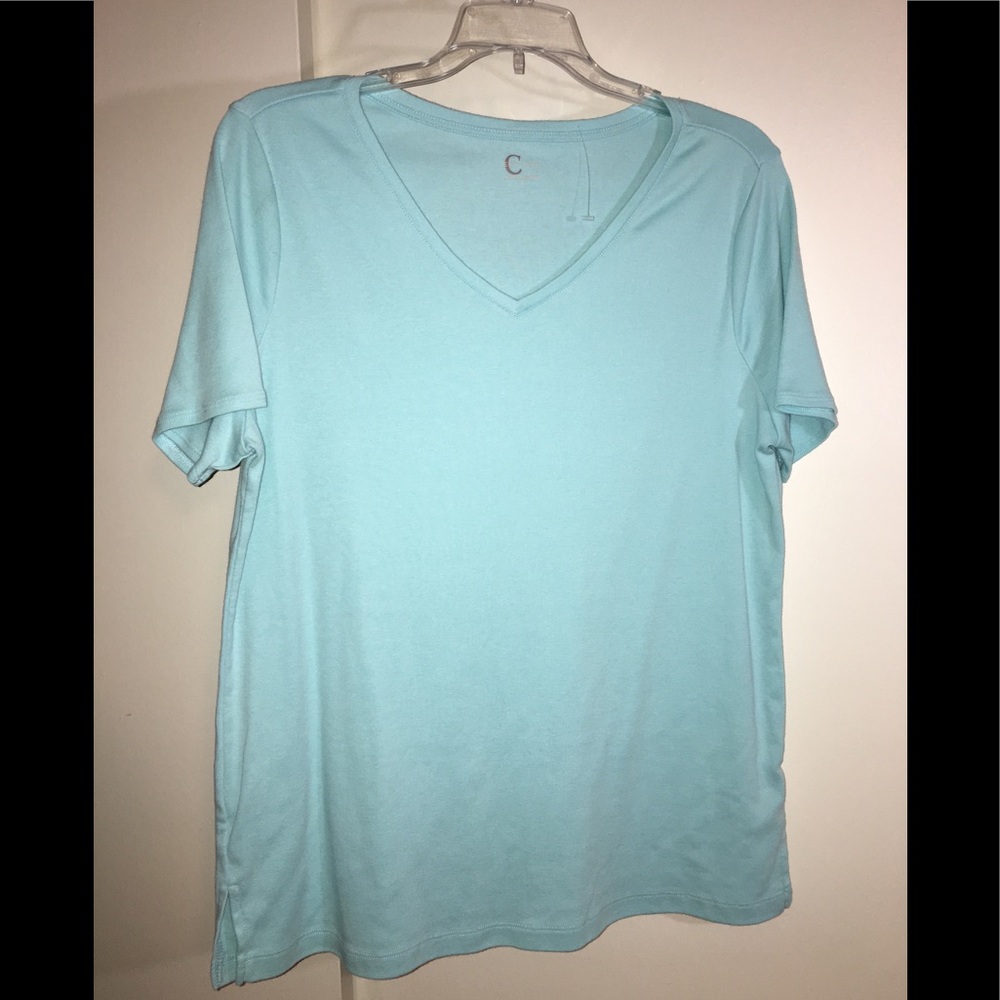 Preowned VGC aqua top C EST 1946, sz L
